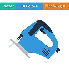 Image showing Flat design icon of jigsaw icon