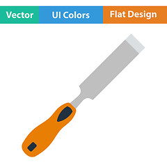 Image showing Flat design icon of chisel