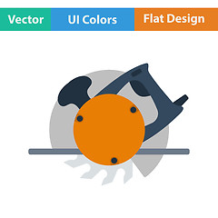 Image showing Flat design icon of circular saw