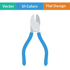 Image showing Flat design icon of side cutters