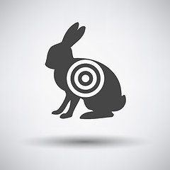 Image showing Hare silhouette with target  icon