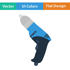 Image showing Flat design icon of electric drill 
