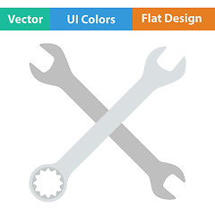 Image showing Flat design icon of crossed wrench