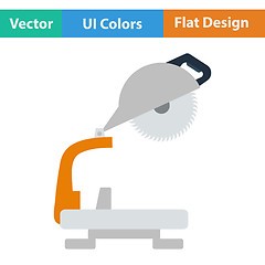 Image showing Flat design icon of circular end saw