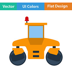 Image showing Flat design icon of road roller