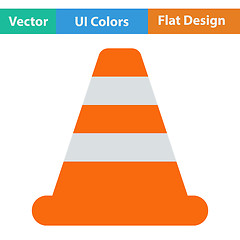 Image showing Flat design icon of Traffic cone