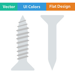 Image showing Flat design icon of screw and nail