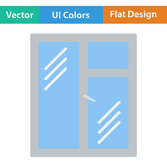 Image showing Flat design icon of closed window frame