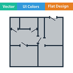 Image showing Flat design icon of apartment plan