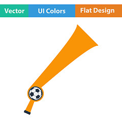 Image showing Football fans wind horn toy icon. 