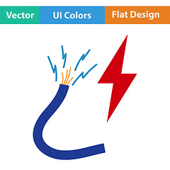 Image showing Flat design icon of Wire  