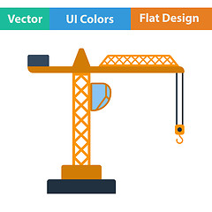 Image showing Flat design icon of crane