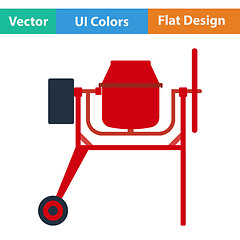 Image showing Flat design icon of Concrete mixer