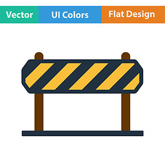 Image showing Flat design icon of construction fence