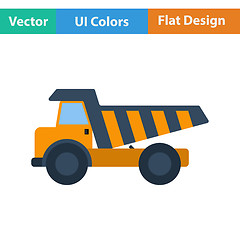 Image showing Flat design icon of tipper 