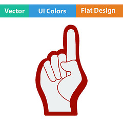 Image showing Fan foam hand with number one gesture icon