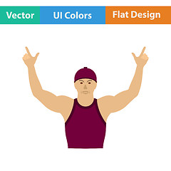 Image showing Football fan with hands up icon