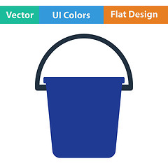 Image showing Flat design icon of bucket