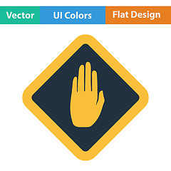 Image showing Flat design icon of Warning hand