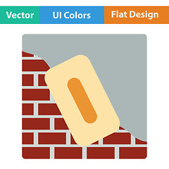 Image showing Flat design icon of plastered brick wall 