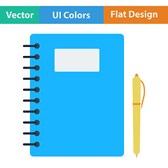 Image showing Flat design icon of Exercise book