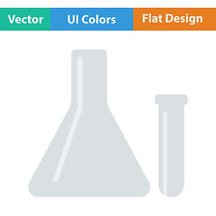 Image showing Flat design icon of  Chemical bulbs