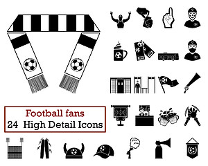 Image showing Set of 24 Football Fans Icons 