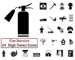 Image showing Set of 24 Fire service Icon