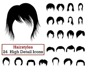 Image showing Set of 24 Hairstyles Icons