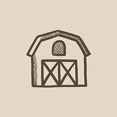 Image showing Farm buildings sketch icon.