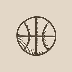 Image showing Basketball ball sketch icon.