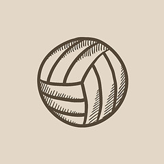 Image showing Volleyball ball sketch icon.