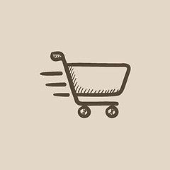 Image showing Shopping cart sketch icon.