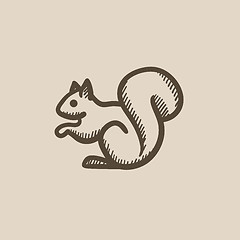 Image showing Squirrel sketch icon.