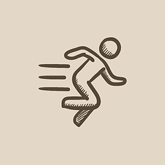 Image showing Running man sketch icon.