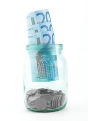 Image showing euro in glass