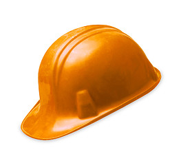 Image showing orange construction helmet shot isolated