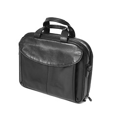 Image showing Luxury business black briefcase isolaetd