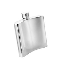 Image showing Metal flask isolated on white