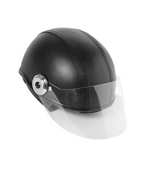 Image showing black police helmet