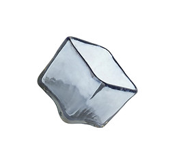 Image showing blue ice cube isolated on a white