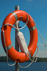 Image showing Lifebuoy on a pole.