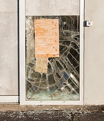 Image showing Close up of a broken window