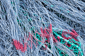 Image showing Pile of fishing nets