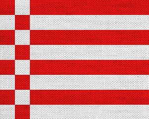 Image showing Flag on old linen