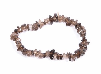 Image showing Splintered smoky quartz chain on white background