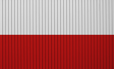 Image showing Flag on corrugated iron