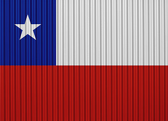 Image showing Flag on corrugated iron