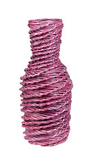 Image showing vase cherry color made using newspaper tubes