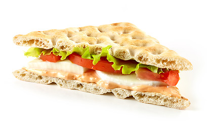 Image showing sandwich with mozzarella and tomato